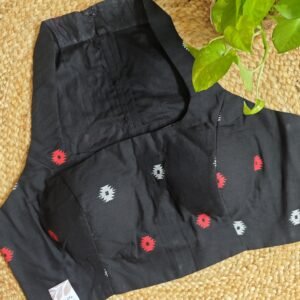 Black Halter Neck Jamdani Blouse