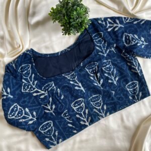 Navy Blue Batik Hakoba Blouse